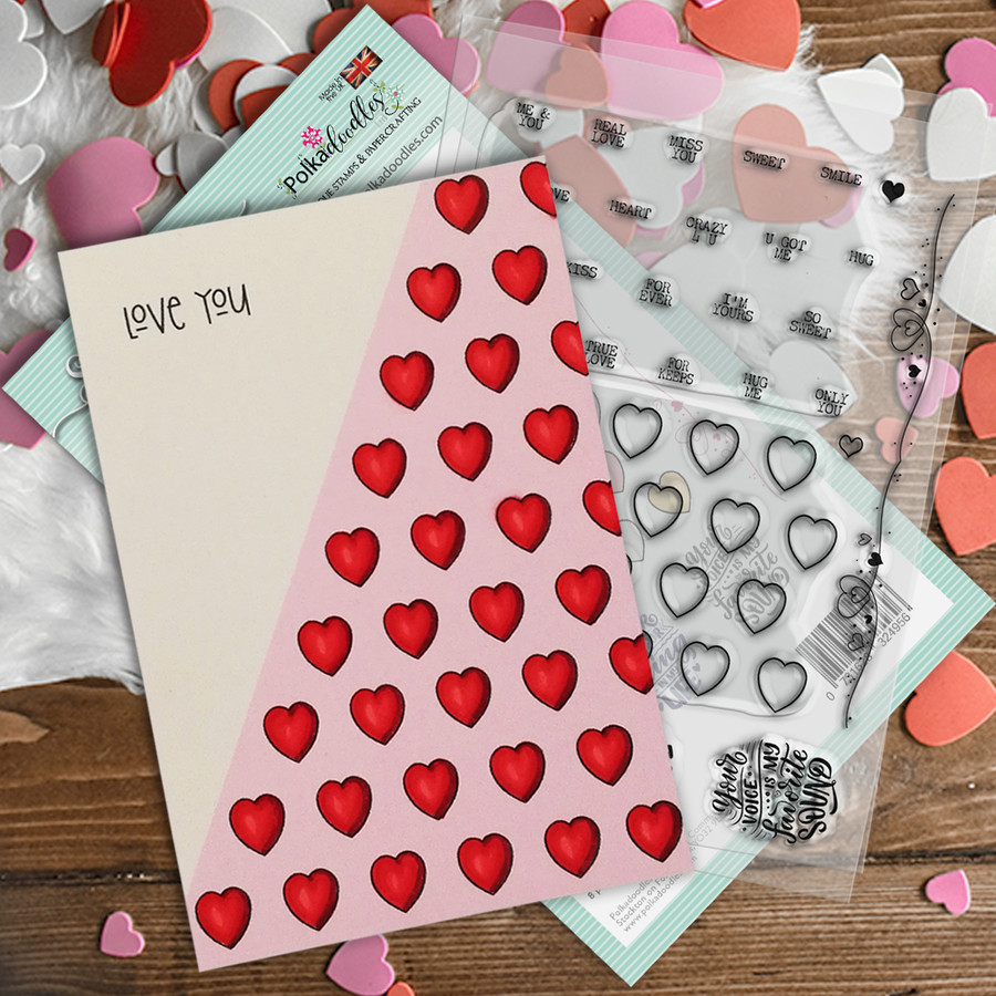 Love Hearts 4 x 6"/A6 stamp set (PD8118)