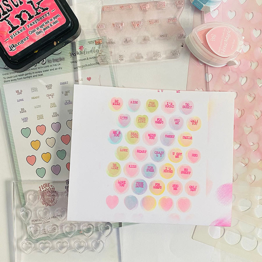 Love Hearts 4 x 6"/A6 stamp set (PD8118)