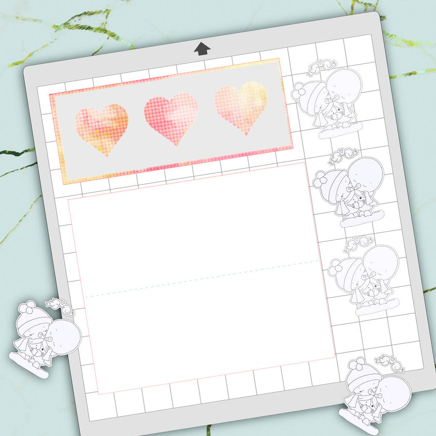 Free download - 3 heart template card for Silhouette Studio