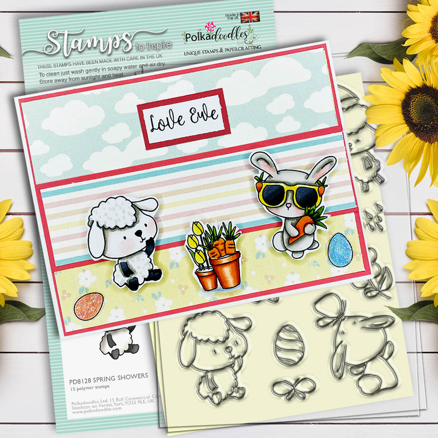 Spring Showers clear craft stamps 4 x 6"