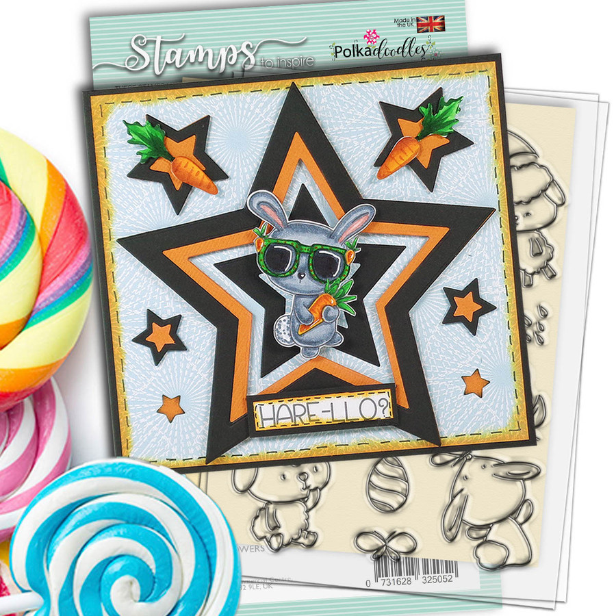 Spring Showers clear craft stamps bunny project