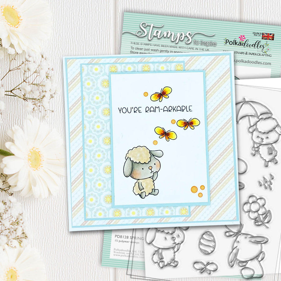 Spring Showers clear craft stamps 4 x 6"