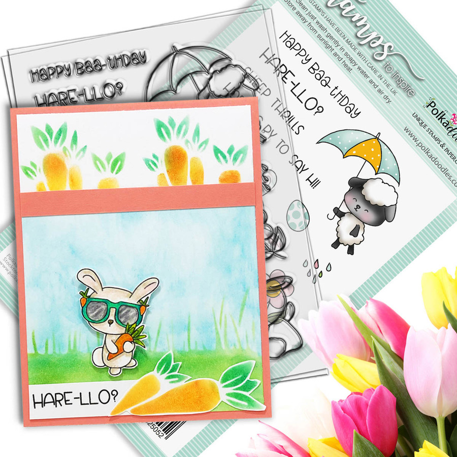 Spring Showers clear craft stamps 4 x 6"