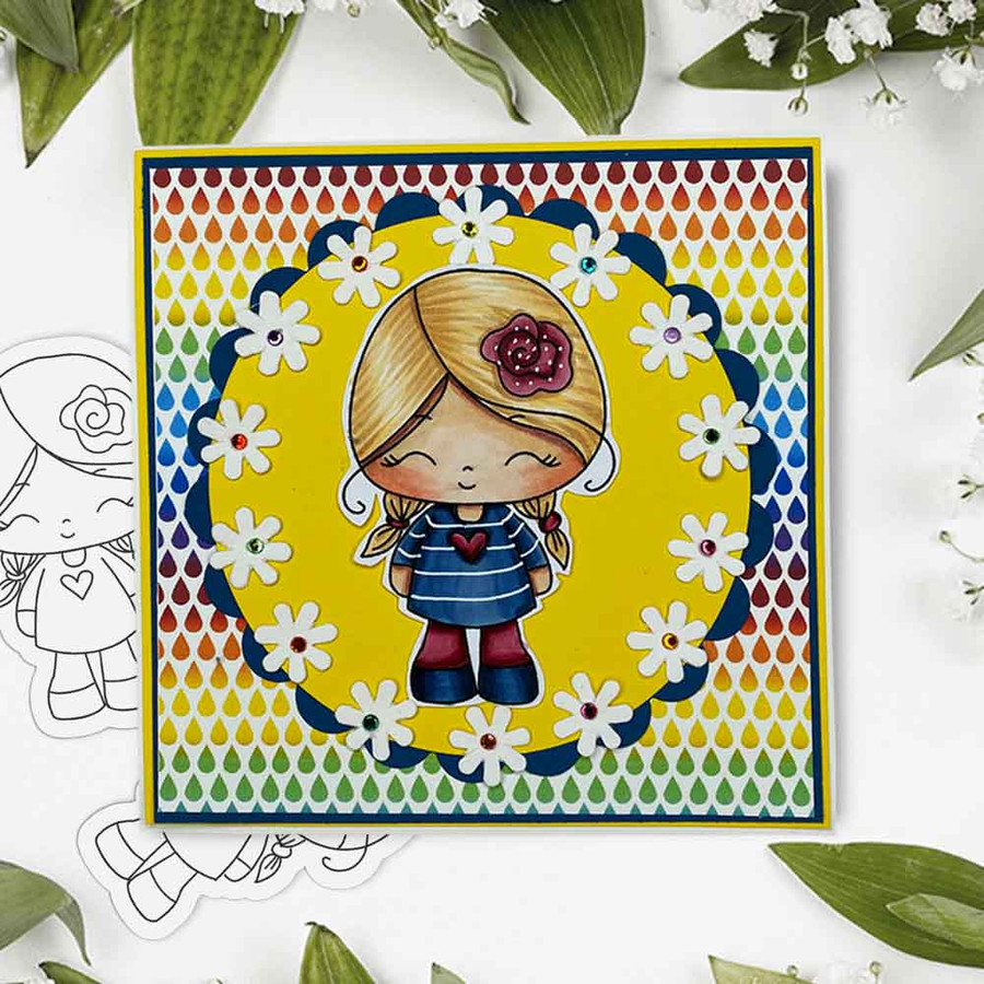 Honeypie Cutiepie - black/white digital stamp printable download with free SVG /DXF file included