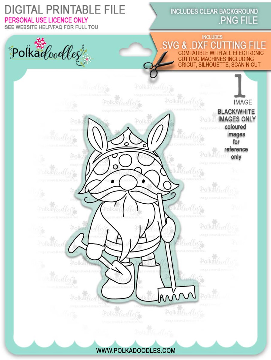 Gnome Gardening - printable downloads with free SVG /DXF files