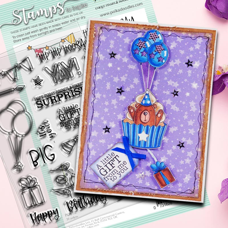 BIG BIRTHDAY SURPRISE 4 x 6" Clear Stamp Set