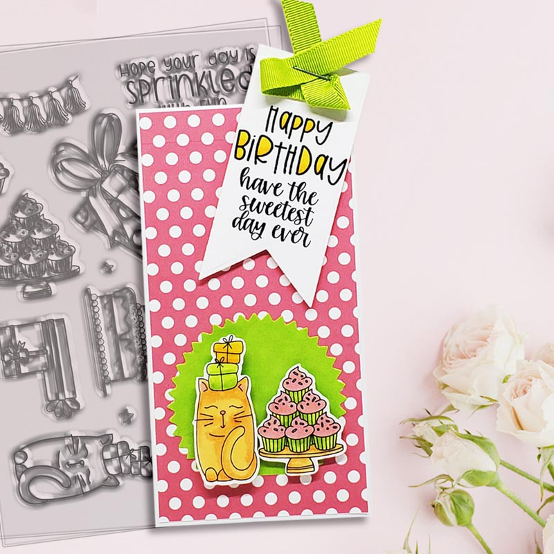 SWEET BIRTHDAY 4 x 6" Clear Stamp Set