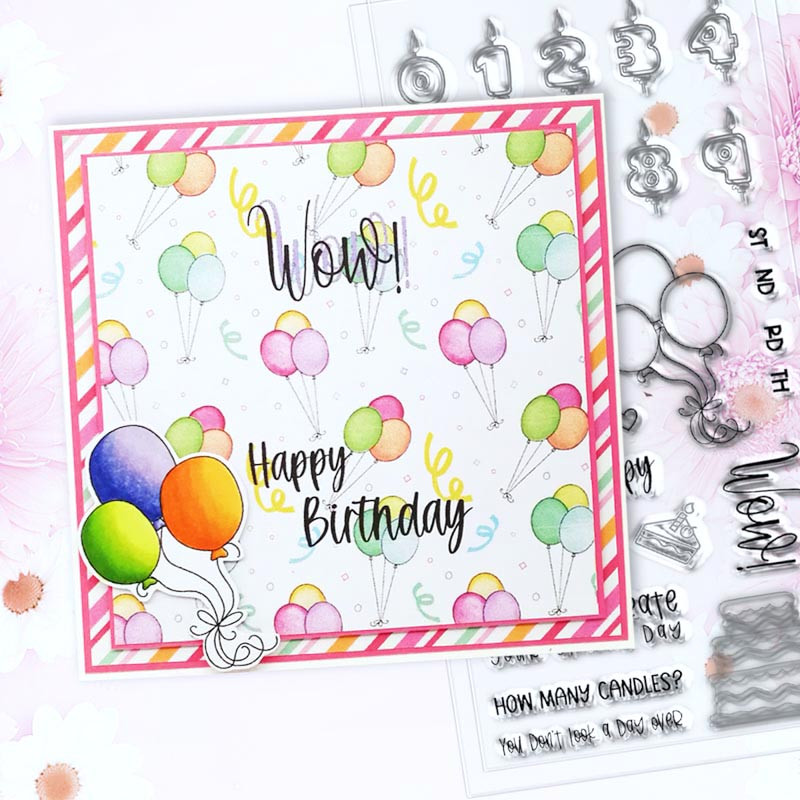 BIRTHDAY CELEBRATIONS 4 x 8" Clear Stamp Set (PD8137)