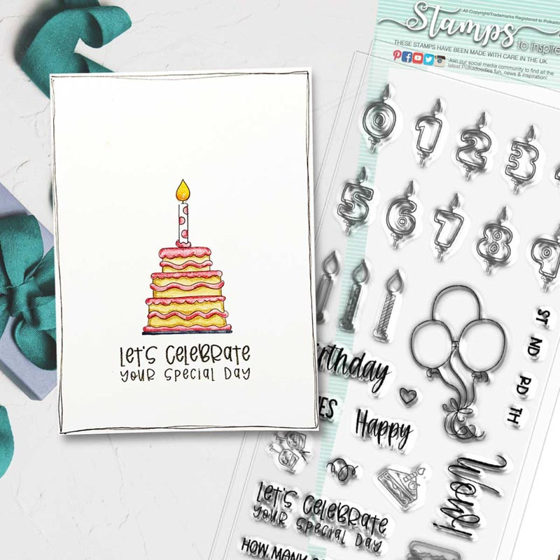 BIRTHDAY CELEBRATIONS 4 x 8" Clear Stamp Set (PD8137)