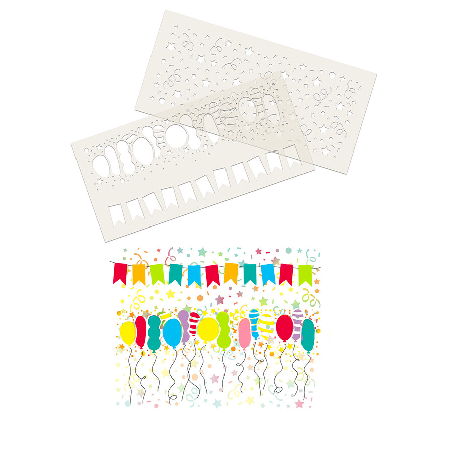 CELEBRATION BACKGROUND 4 X 8" STENCIL (PD8140)