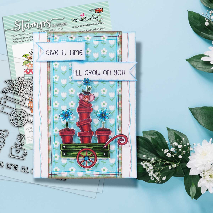 Grow on You Clear Stamp set for card making, crafting, scrapbooking.