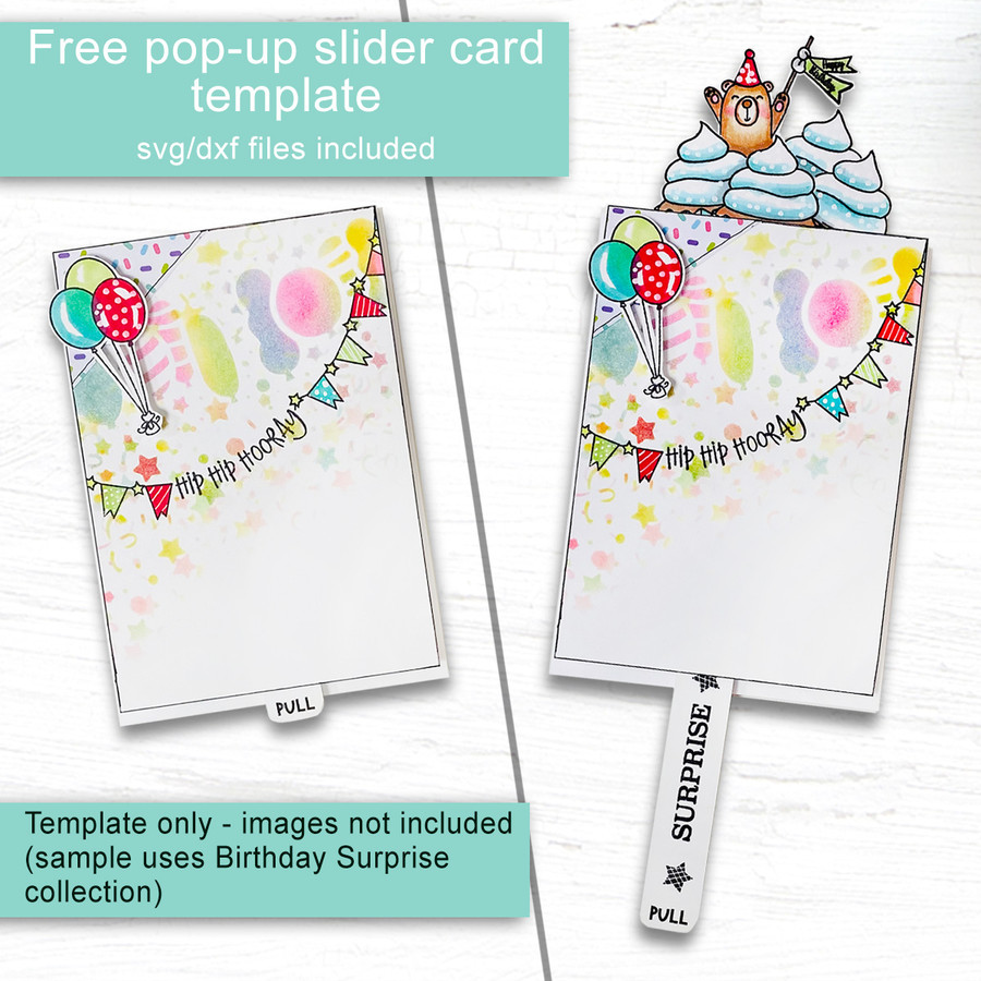 Slider Card template - SVG/DXF printable download