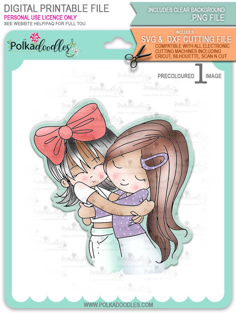 Missed You Winnie (precolored light skintones)- printable downloads with free SVG /DXF files
