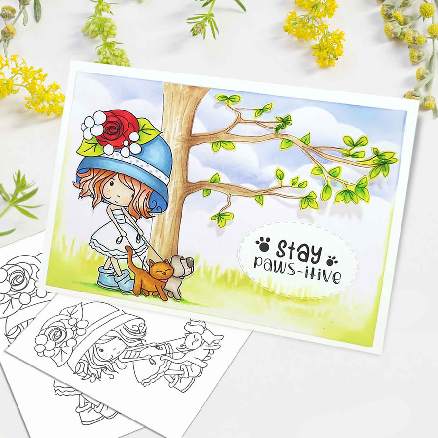 Let's Go -Winnie (precolored light skintones)- printable downloads with free SVG /DXF files