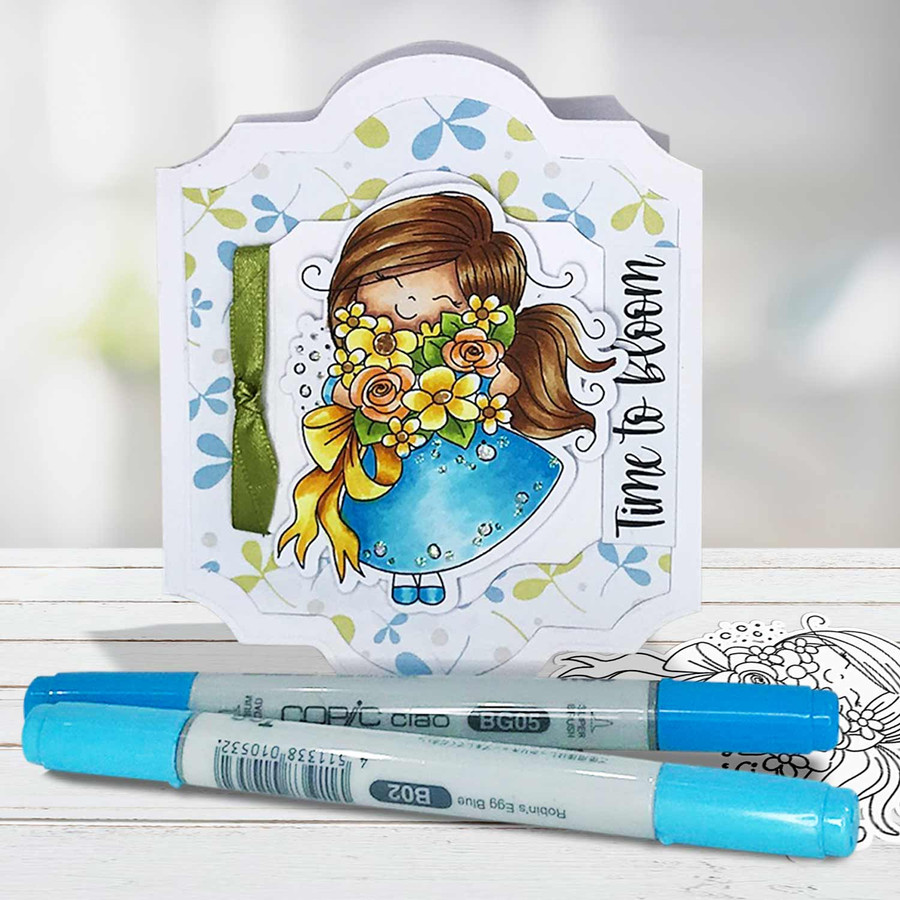 Blossoming -Winnie (precolored deep skintones)- printable downloads with free SVG /DXF files