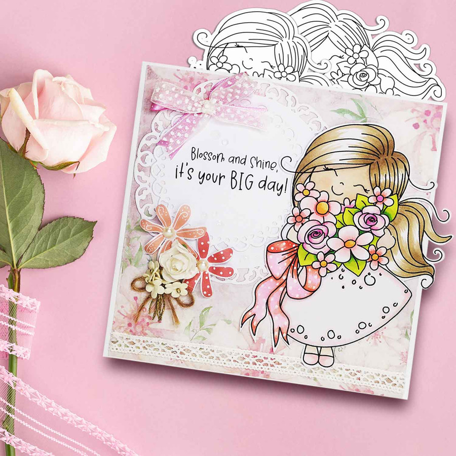 Blossoming -Winnie (precolored deep skintones)- printable downloads with free SVG /DXF files