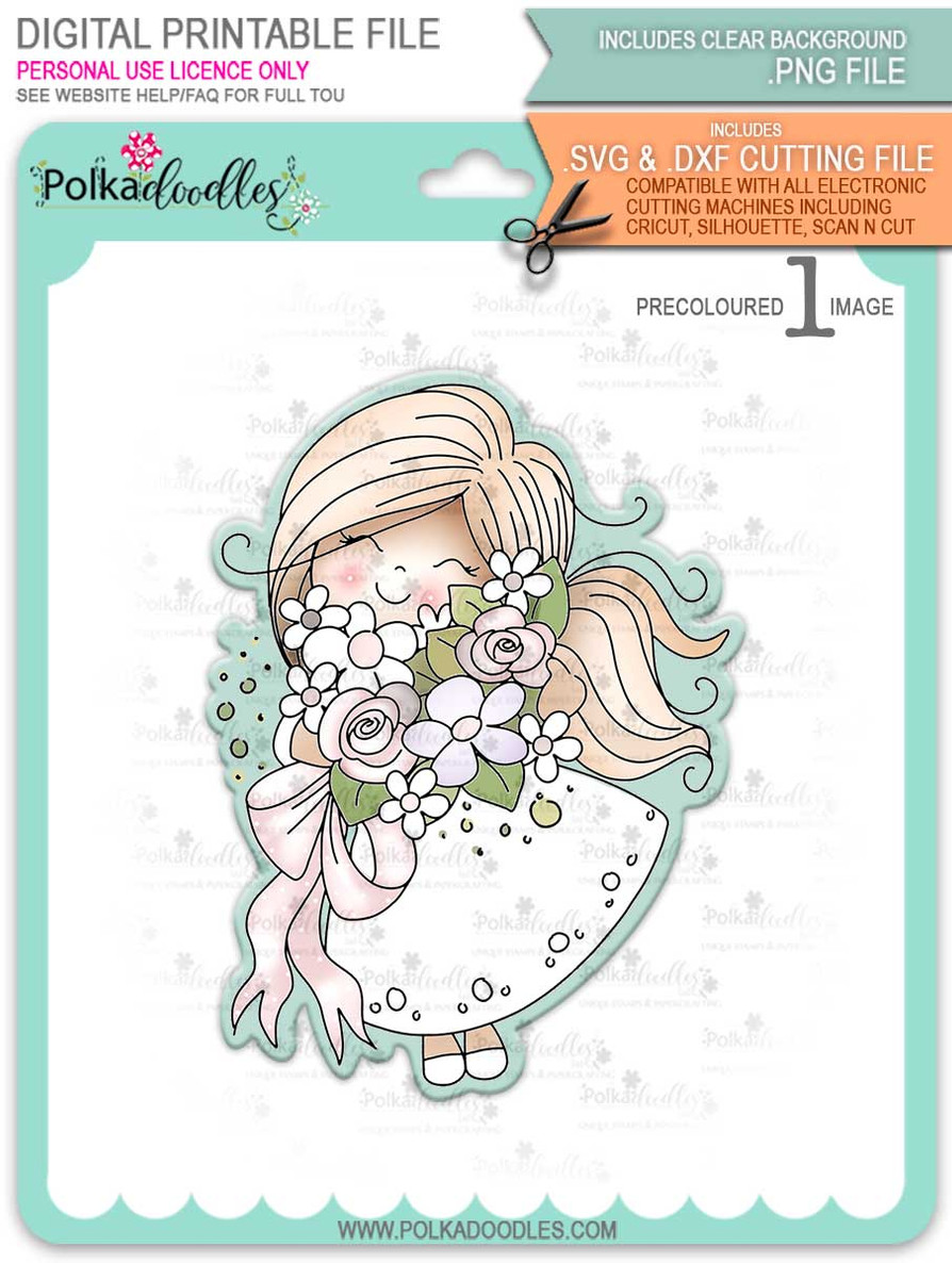 Blossoming -Winnie (precolored light skintones)- printable downloads with free SVG /DXF files
