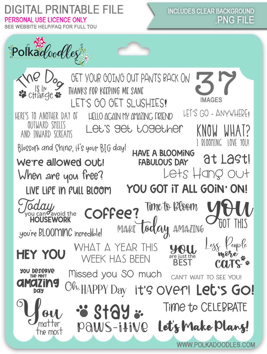 Lets Hang Out Sentiments Bundle - Winnie download bundle