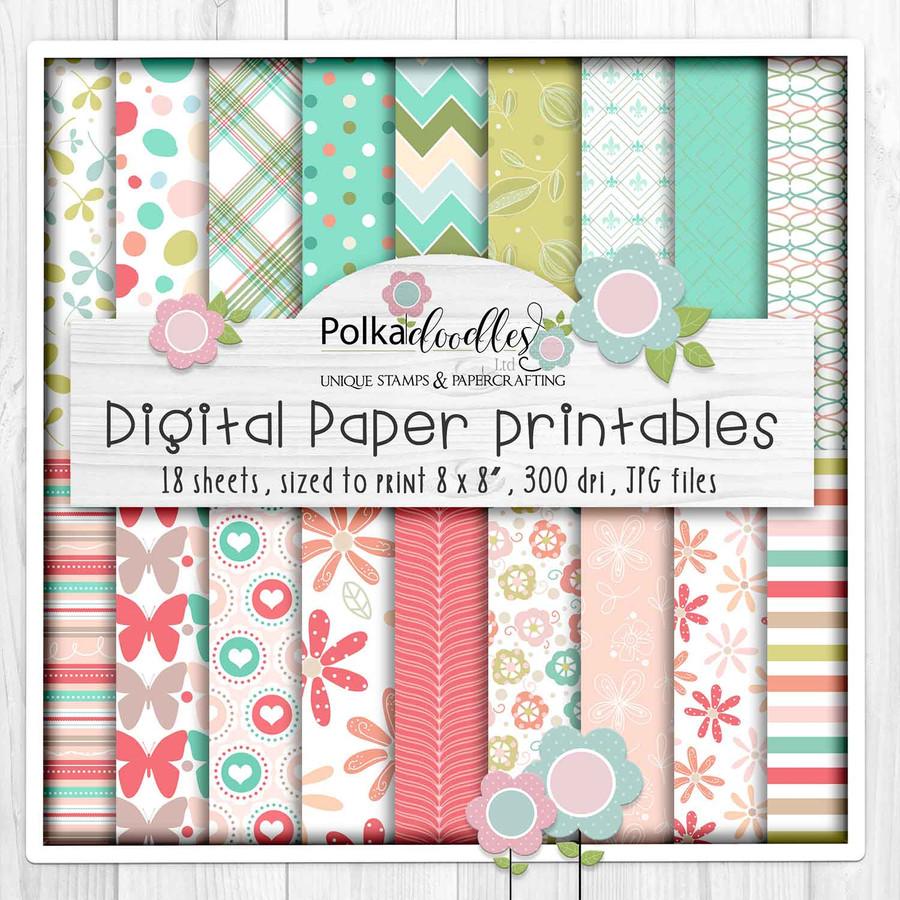 Lets Hang Out - 18 Printable Papers - Winnie download bundle