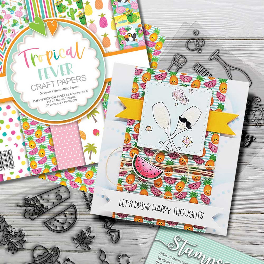 Tropical Fever - holiday/vacation party themed 6 x 6" papercrafting pack