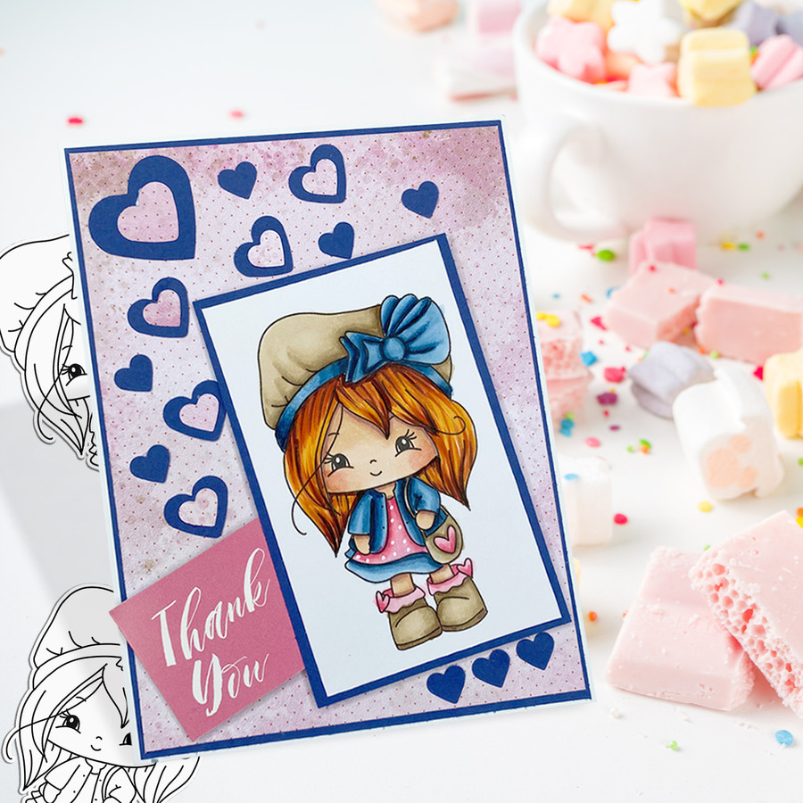 Out and About - Honeypie (precolored light skintones)- printable downloads with free SVG /DXF files