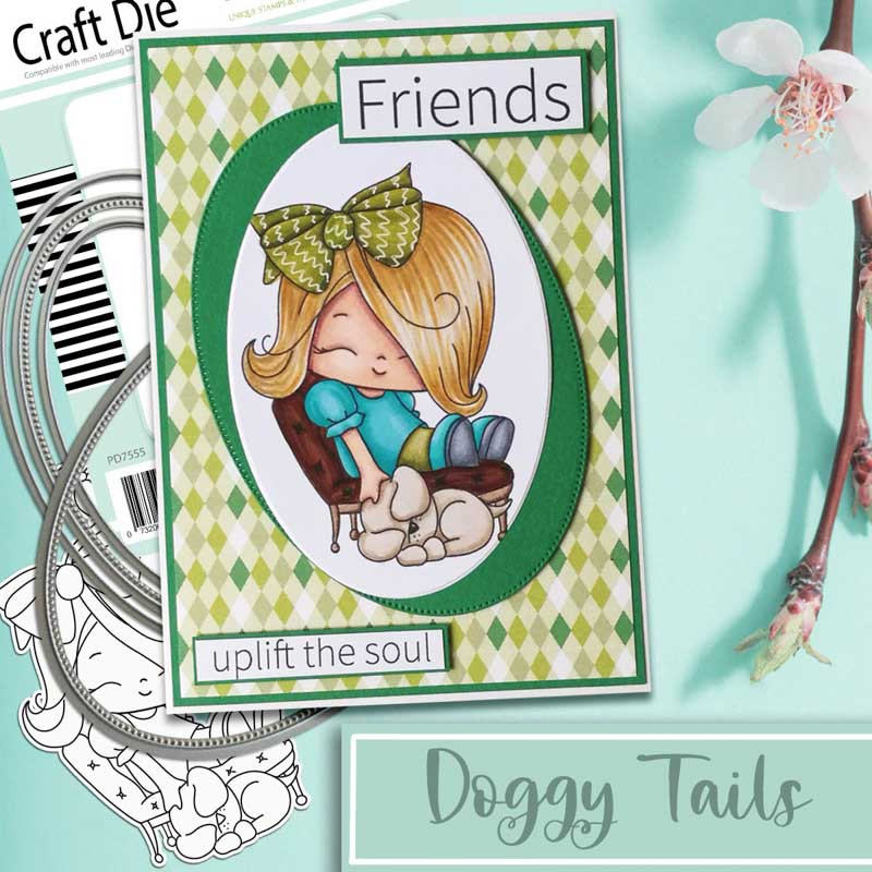 Doggy Tails - Honeypie (black & white digi stamp)- printable downloads with free SVG /DXF files