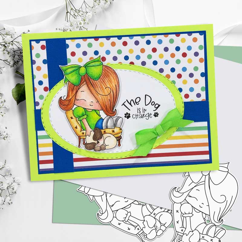 Doggy Tails - Honeypie (black & white digi stamp)- printable downloads with free SVG /DXF files