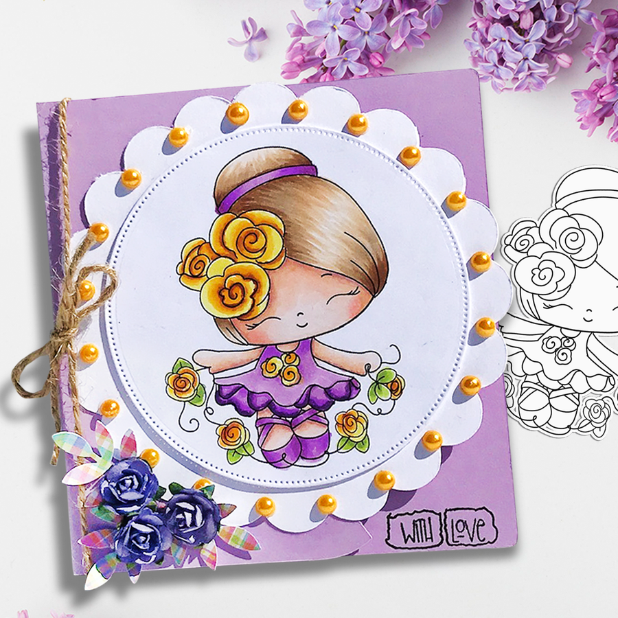 Dancing Queen - Honeypie (precolored deep skintones)- printable downloads with free SVG /DXF files