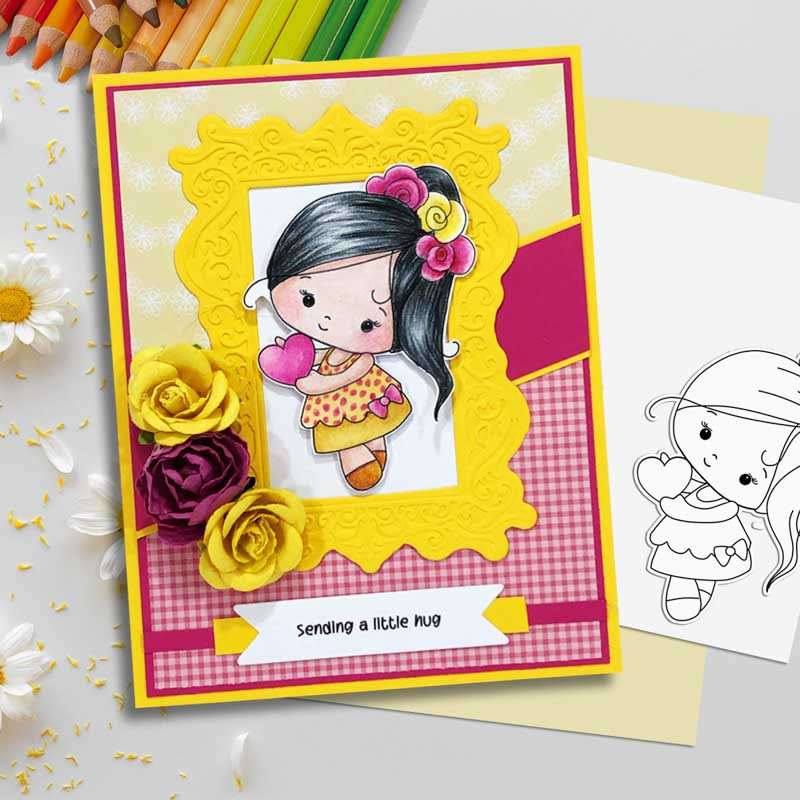 Love Heart - Honeypie (black & white digi stamp)- printable downloads with free SVG /DXF files