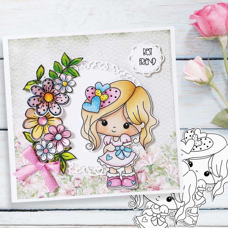 Just Lovely - Honeypie (black & white digi stamp)- printable downloads with free SVG /DXF files