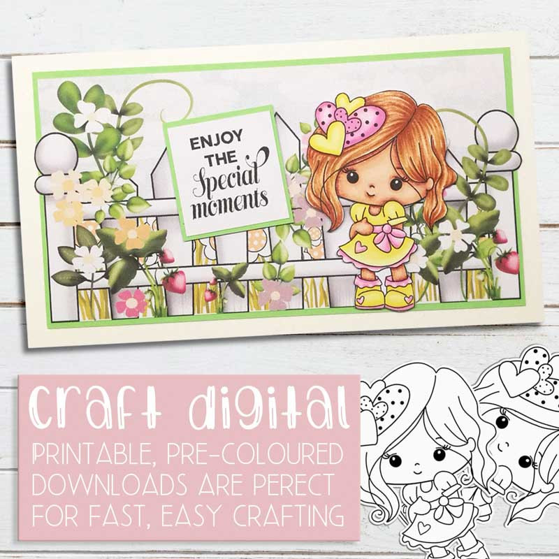 Just Lovely - Honeypie (black & white digi stamp)- printable downloads with free SVG /DXF files