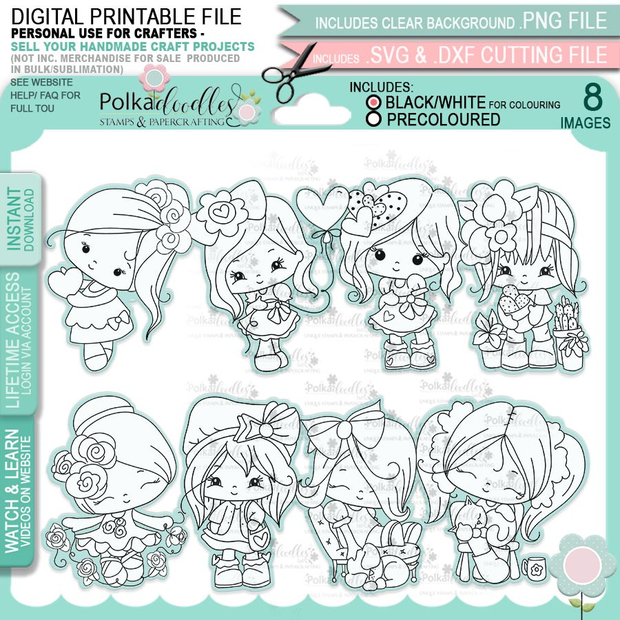 Just Lovely - Honeypie... big kahuna digital stamps, papers and greetings printable craft download bundle