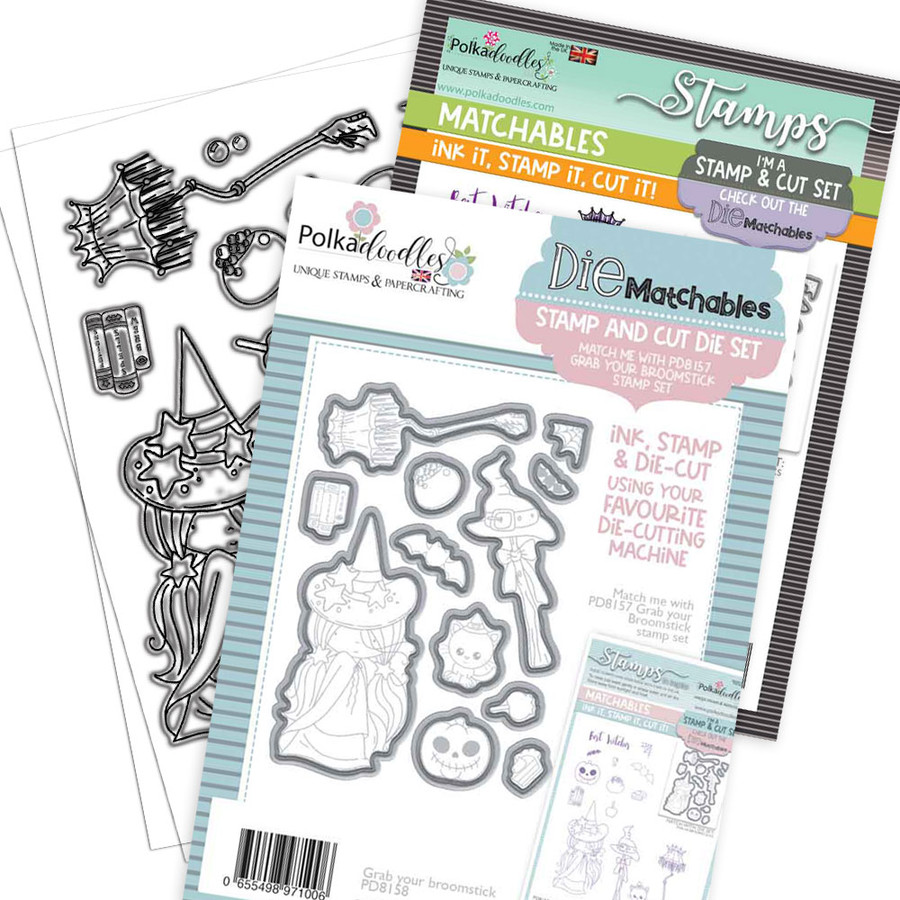 Grab your Broomstick 4 x 6" Matchables Stamp set