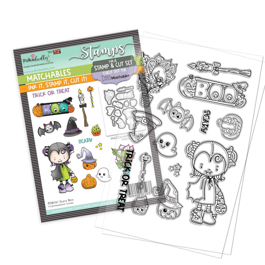 Scary Boo 4 x 6" Stamp set - Matchables