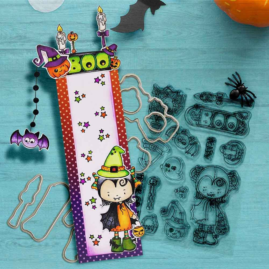 Scary Boo 4 x 6" Stamp set - Matchables