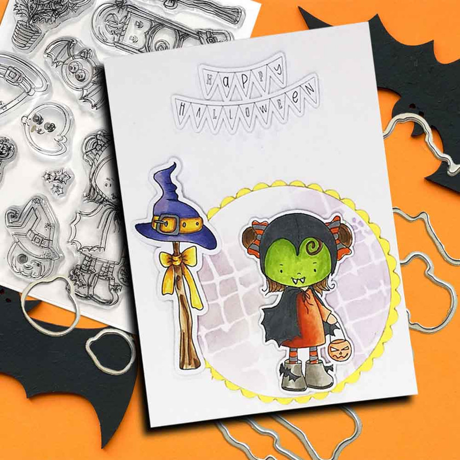 Scary Boo 4 x 6" Stamp set - Matchables