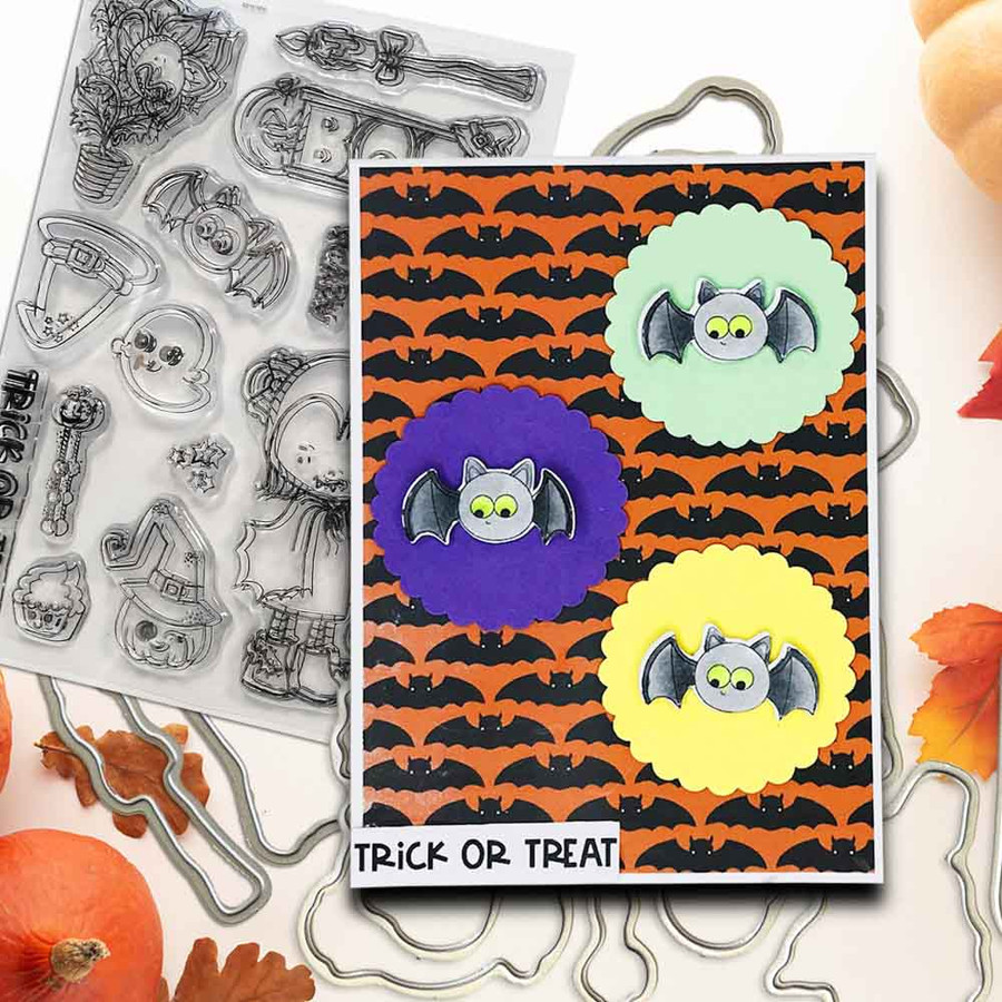 Scary Boo 4 x 6"/A6 clear photopolymer Stamp set - Matchables. Clear stamps for card making, crafts, scrapbooking