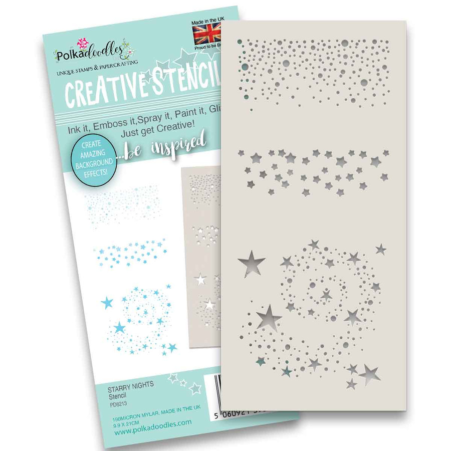 Starry Nights stencil 4x 8"