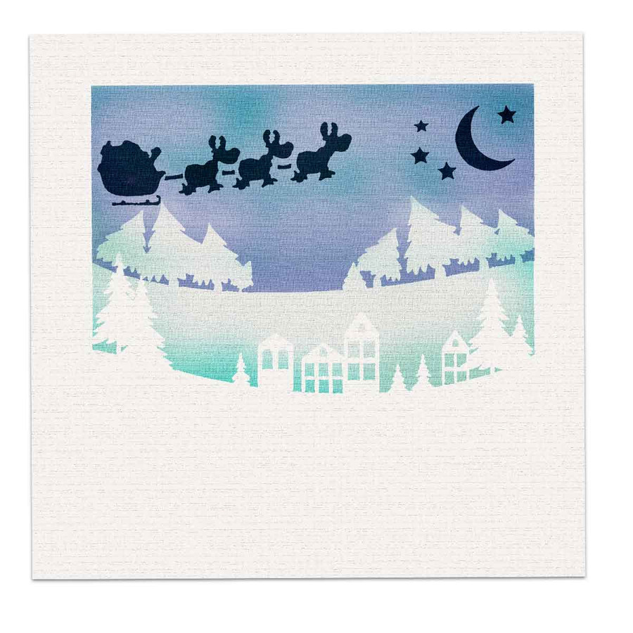 Scenic Christmas stencil 6 x 6"