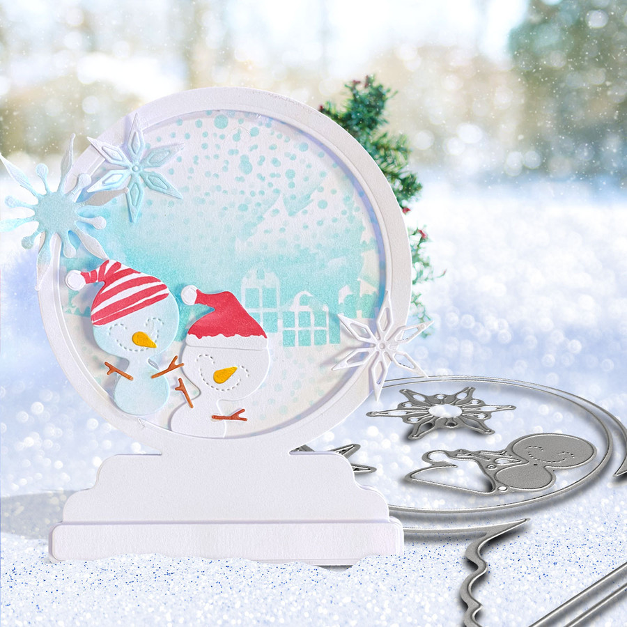 Scenic Christmas stencil 6 x 6"
