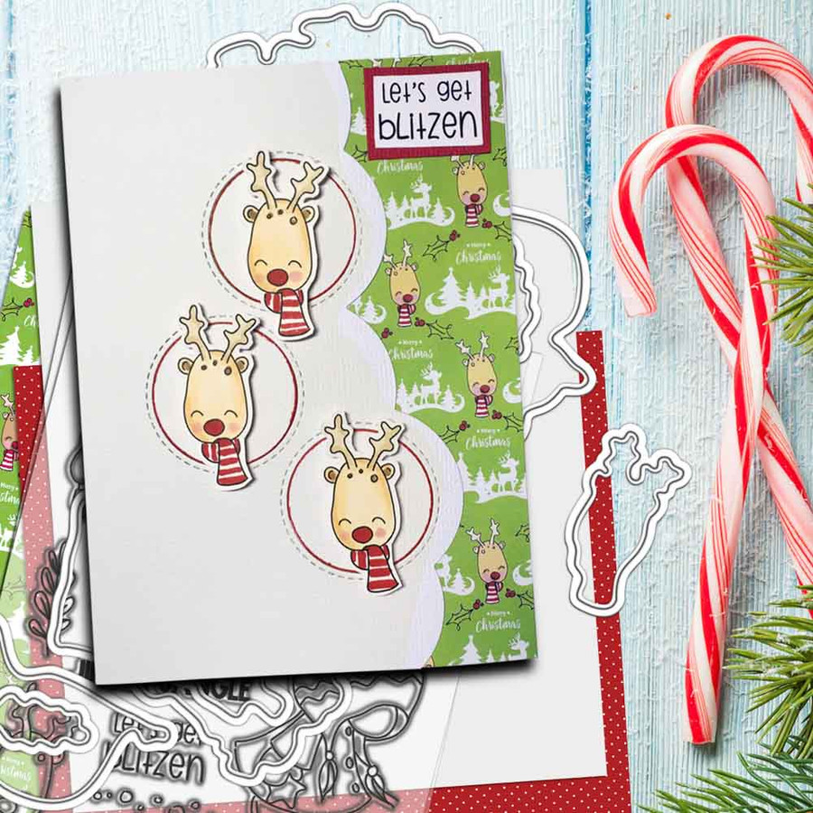 Gnome Lets Get Blitzen 4 x 6" Matchables Stamp set