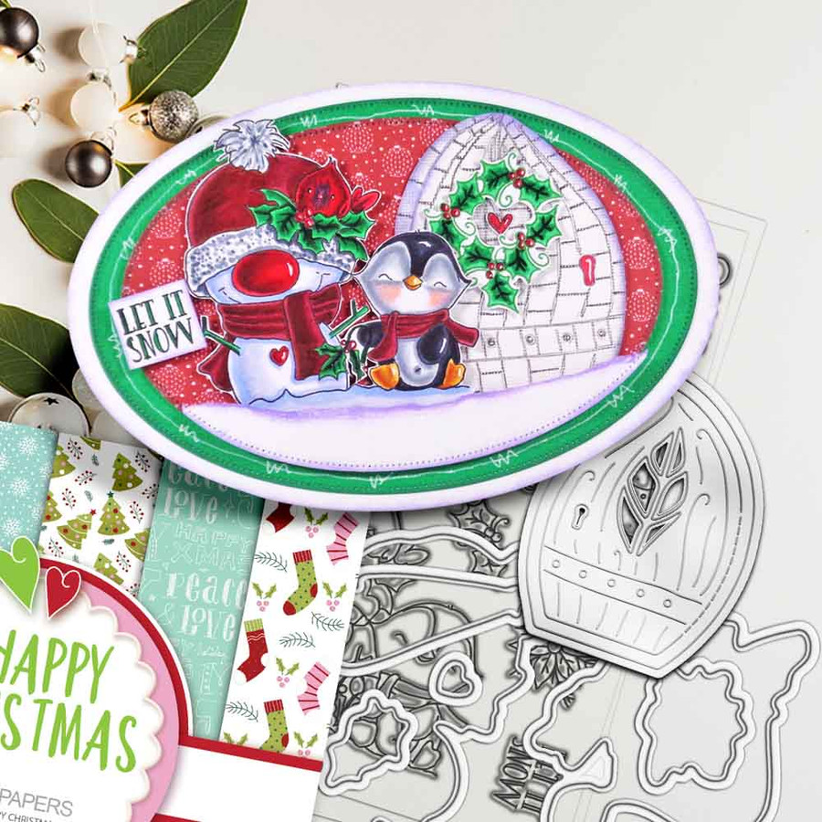 Gnome Let it Snow Matchables 4 x 6" Stamp set