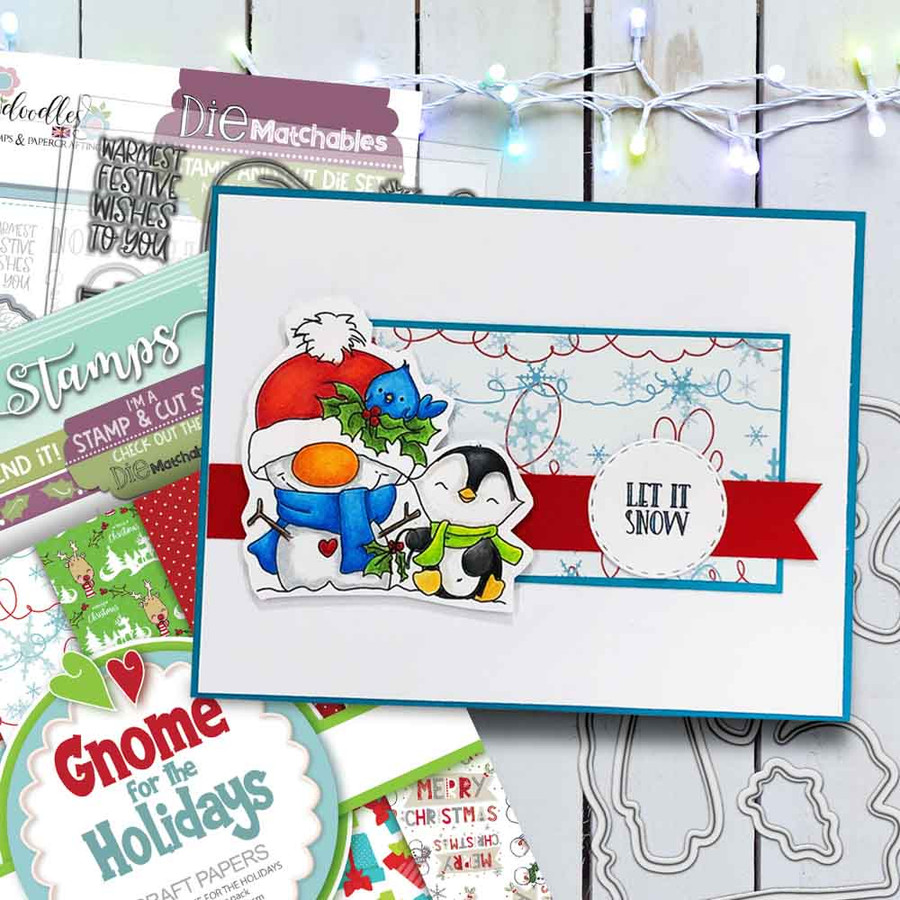 Gnome Let it Snow Matchables 4 x 6" Stamp set