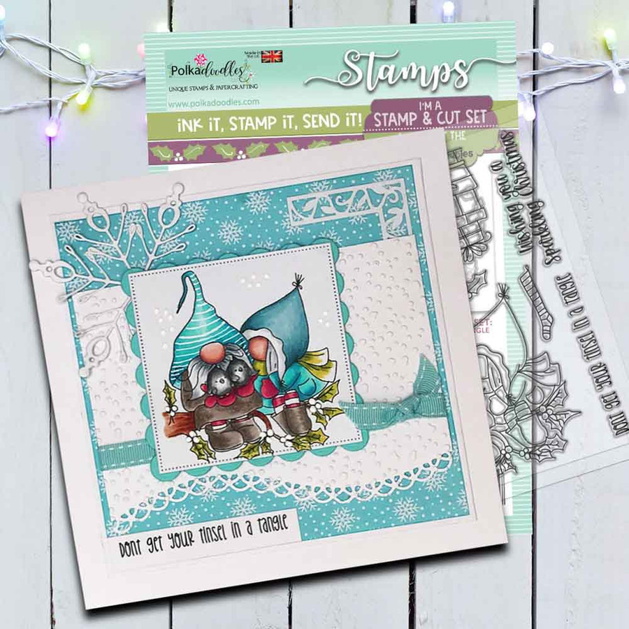 Gnome Tinsel in a Tangle Matchables 4 x 6" Stamp set