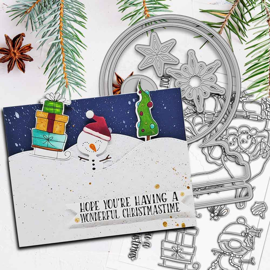 Gnome Tinsel in a Tangle Matchables 4 x 6" Stamp set