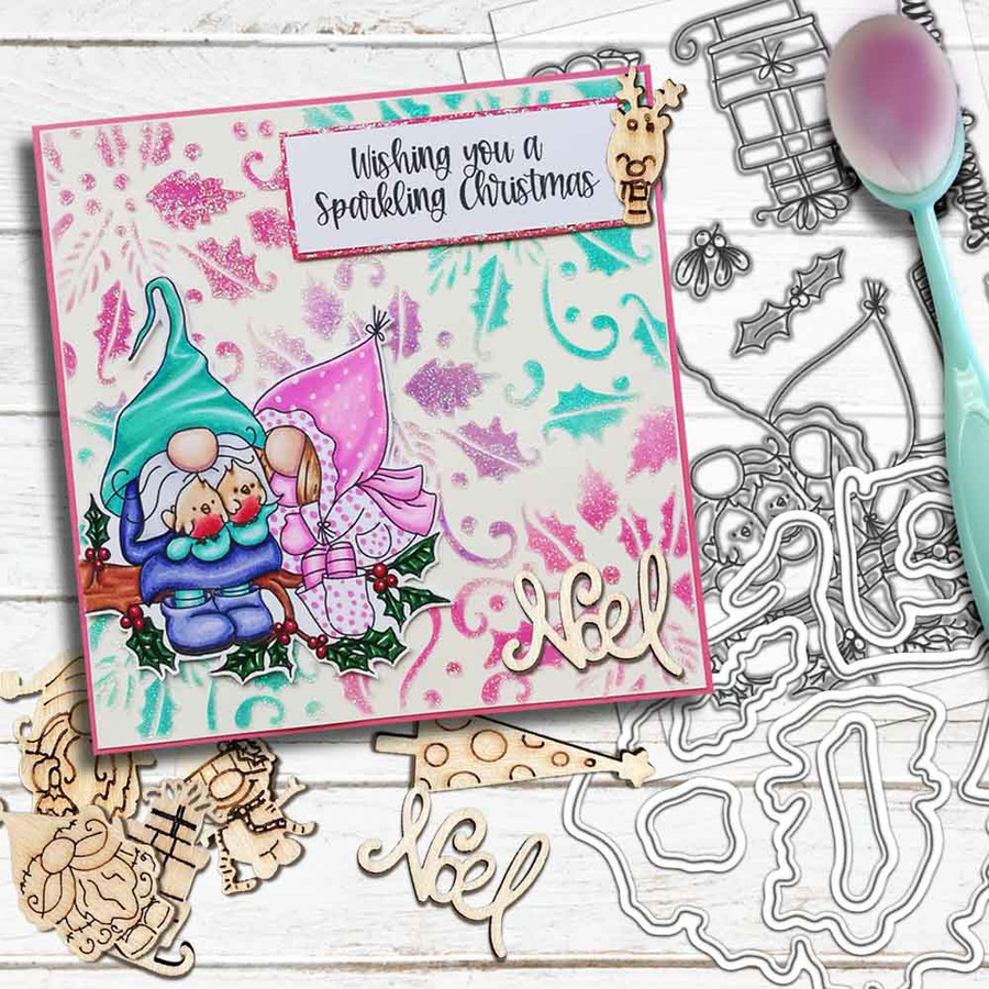 Gnome Tinsel in a Tangle Matchables 4 x 6" Stamp set