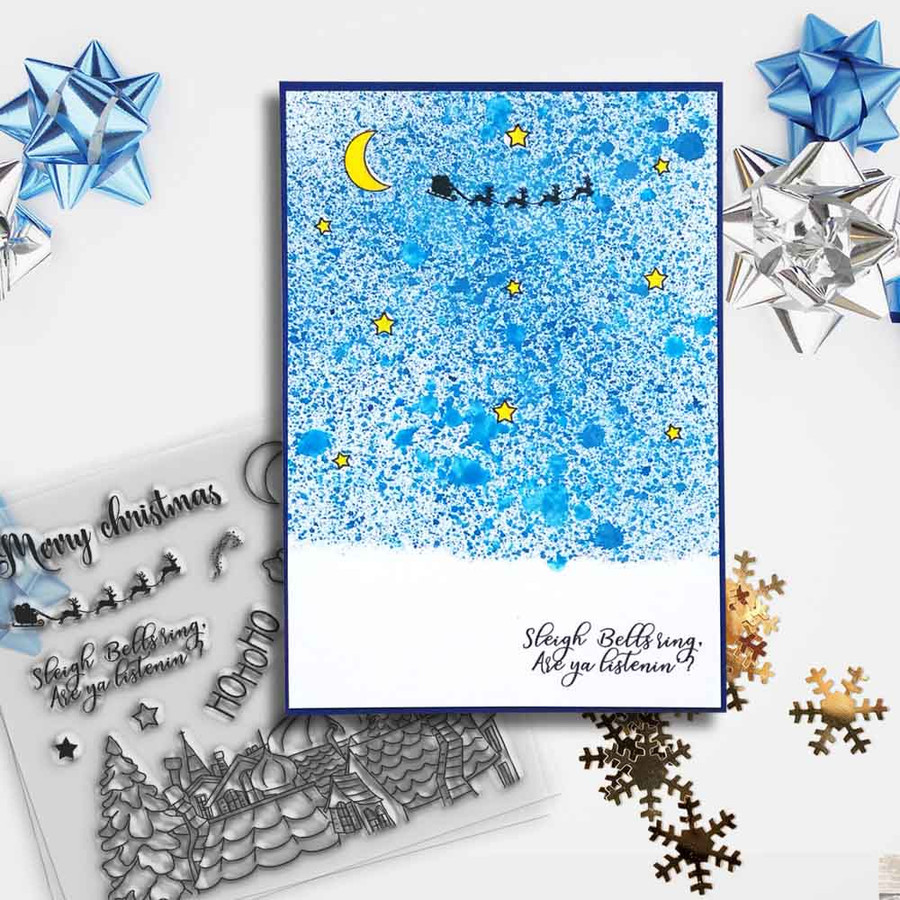Night Sky stamp 4 X 4"