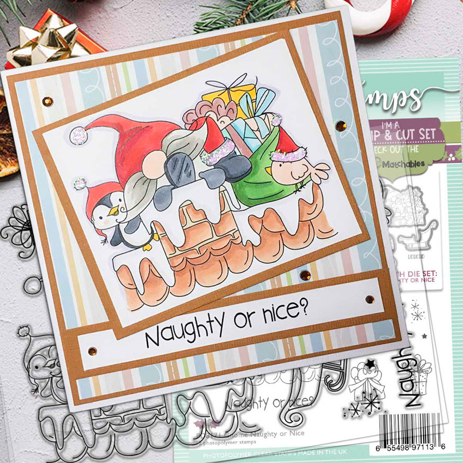 Gnome Naughty or Nice Matchables Stamp set