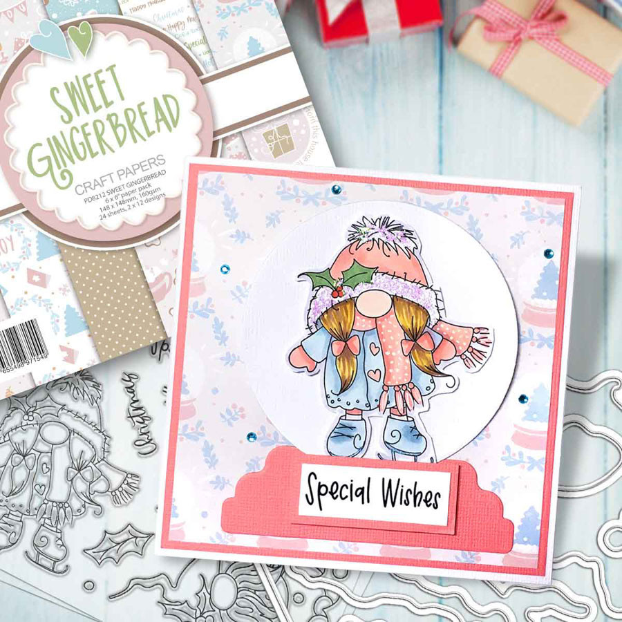 Gnome Jolly Holly Wishes Matchables Stamp set
