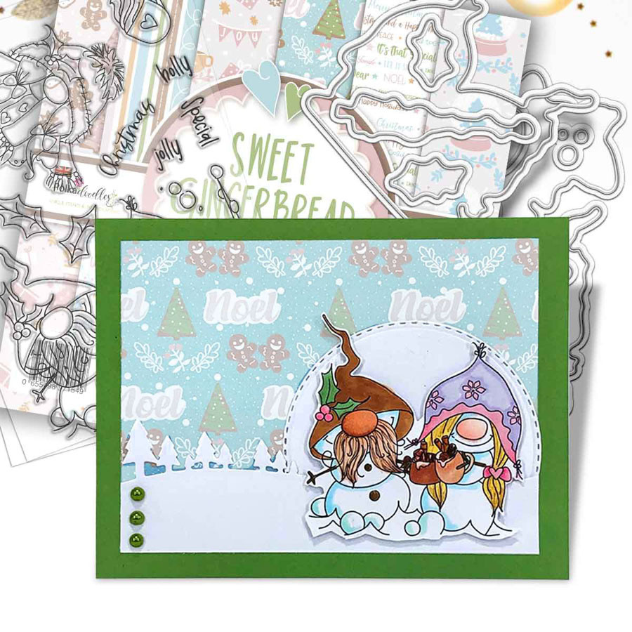 Gnome Jolly Holly Wishes Matchables die set